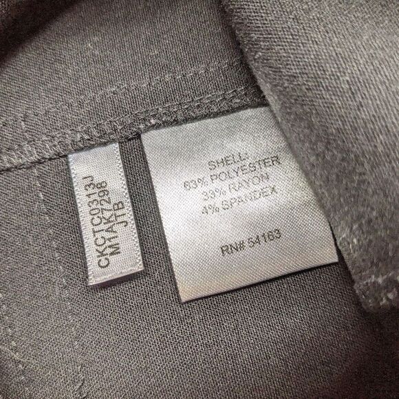 CK Calvin Klein Crop Pants Women 10 Waist Drawstring Flat Front Travel Black - Picture 11 of 11